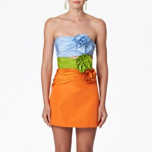 Wrapped Chest Nipped-waist Sheath Pleated Slim-fit Dress